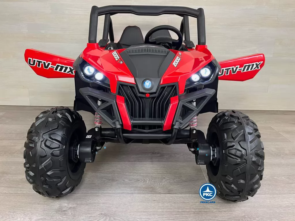 Coche electrico para niños Buggy UTV Rojo puertas abiertas