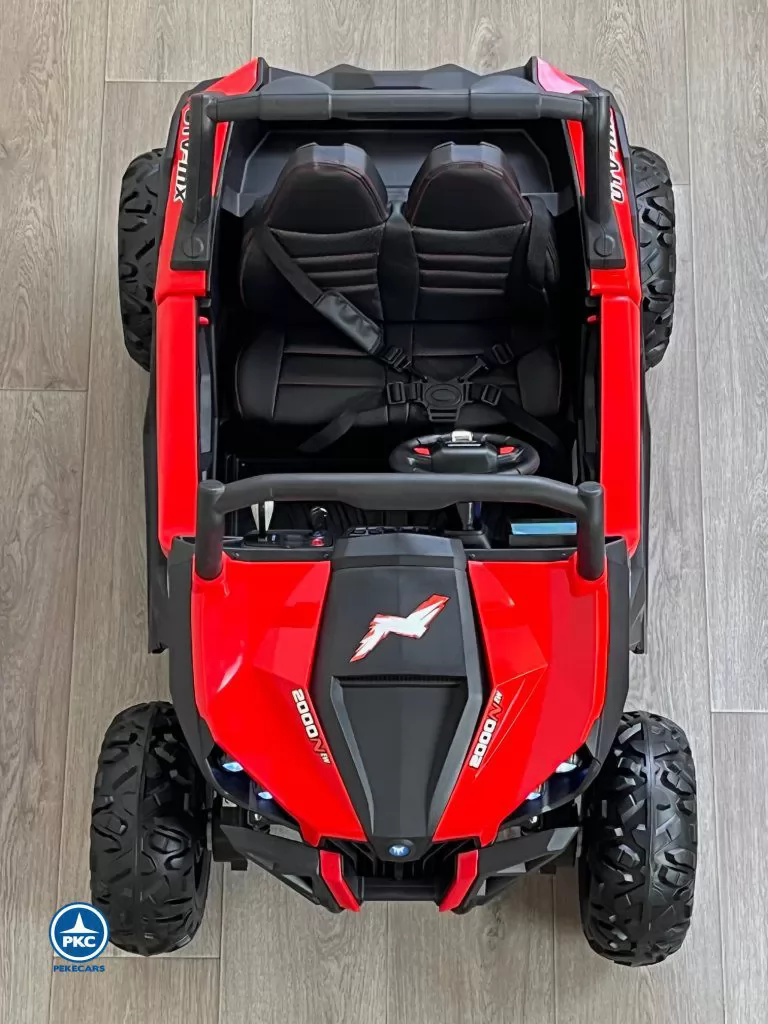 Coche electrico para niños Buggy UTV Rojo desde arriba