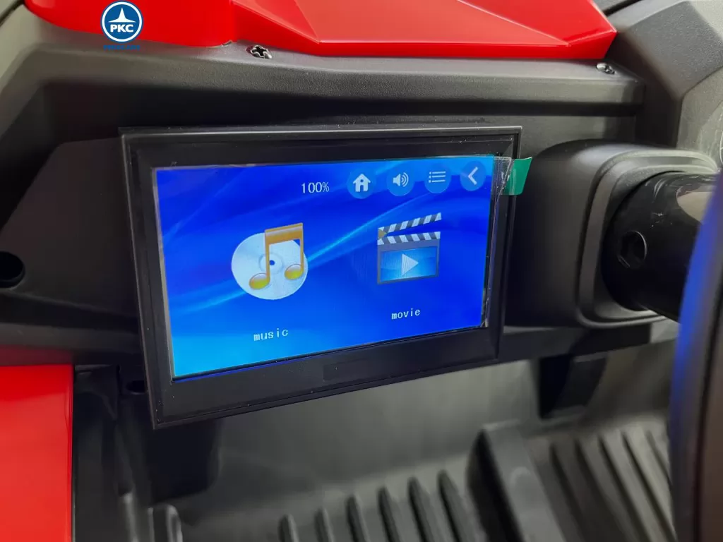 Coche electrico para niños Buggy UTV Rojo pantalla