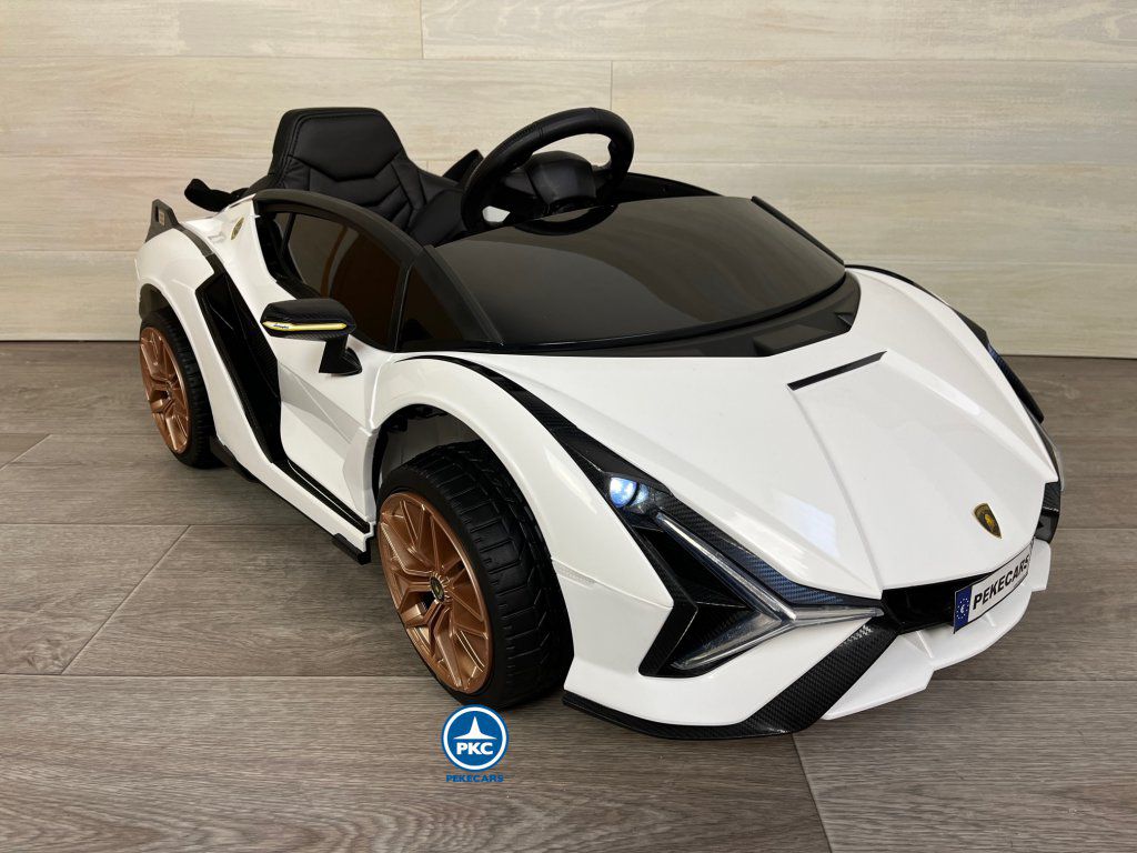 coche bateria niño Lamborghini Sian Blanco 12V