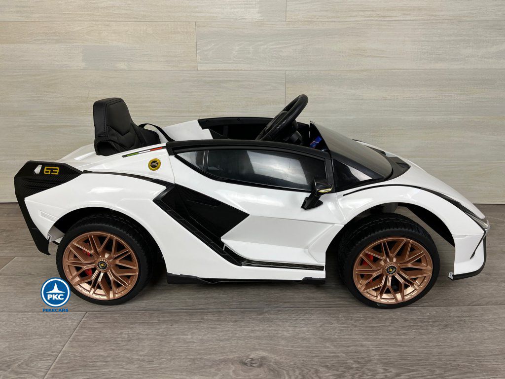 coche niño bateria Lamborghini Sian Blanco 12V