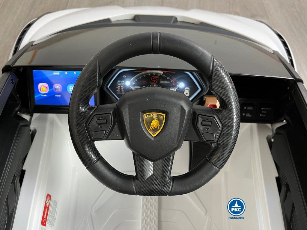 coche electrico bebe 1 año Lamborghini Sian Blanco 12V