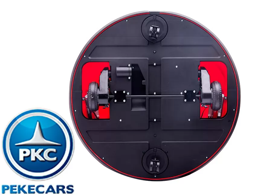 Coche de choque eléctrico autogiro rosa vista bajos del coche