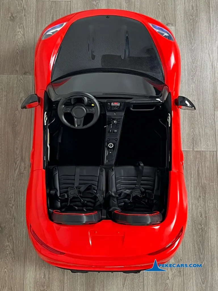 Deportivo Pekecars XL 48V Rojo con Ruedas Neumaticas detalle arriba