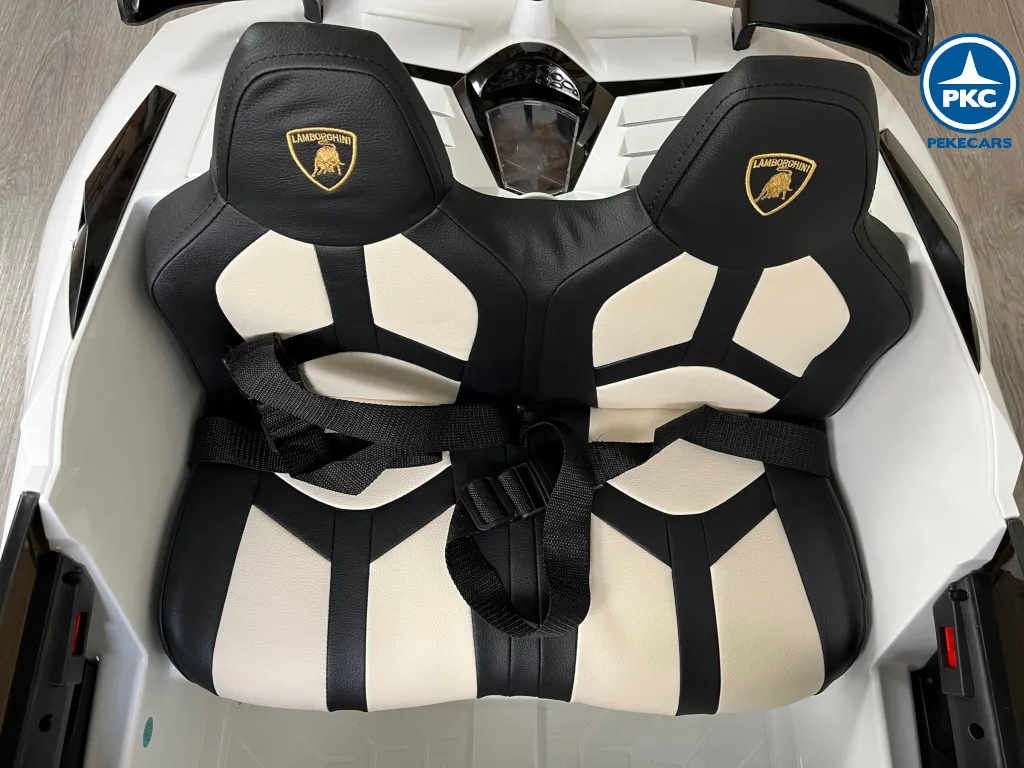 Lamborghini aventador 24v blanco asiento acolchado