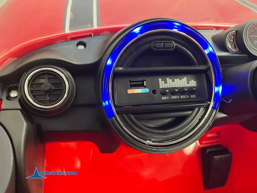 mini style rojo coches para niños panel botones luces