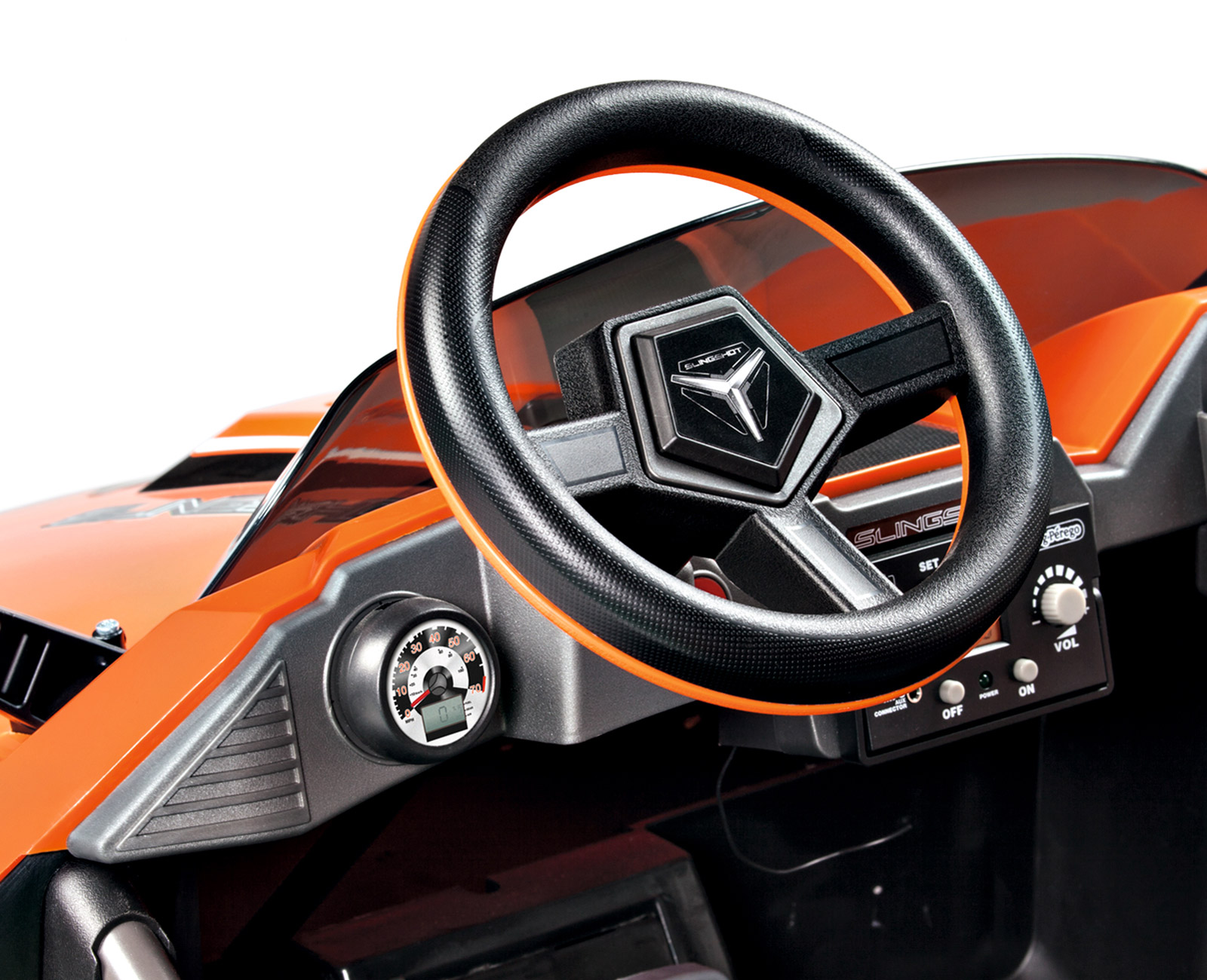 Coche Electrico Polaris 12V dos asientos volante con claxon