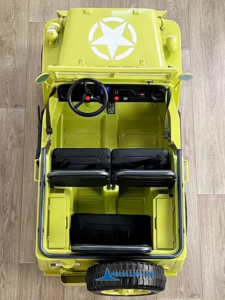 todoterreno willys jeep desert fox coches electricos niños vista cenital