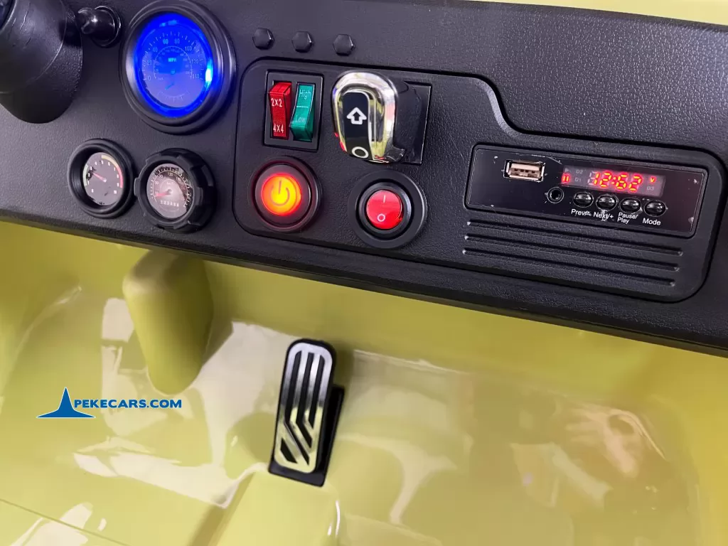 coche electrico niños todoterreno willys jeep desert fox panel control