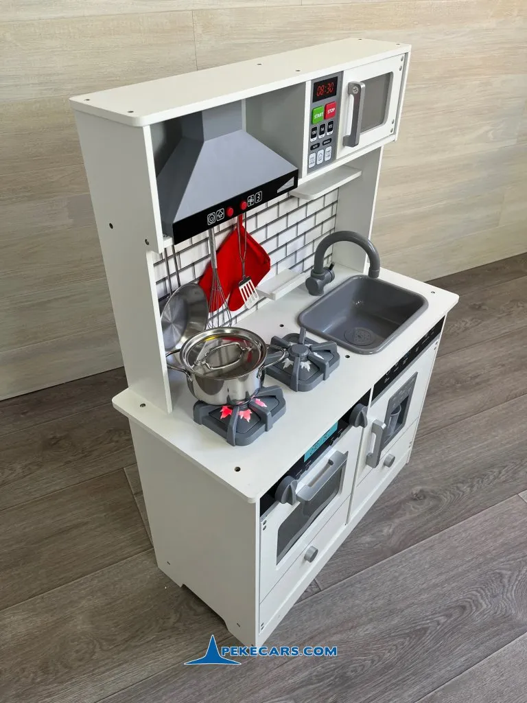 cocina de juguete para niñas blanca accesorios luces