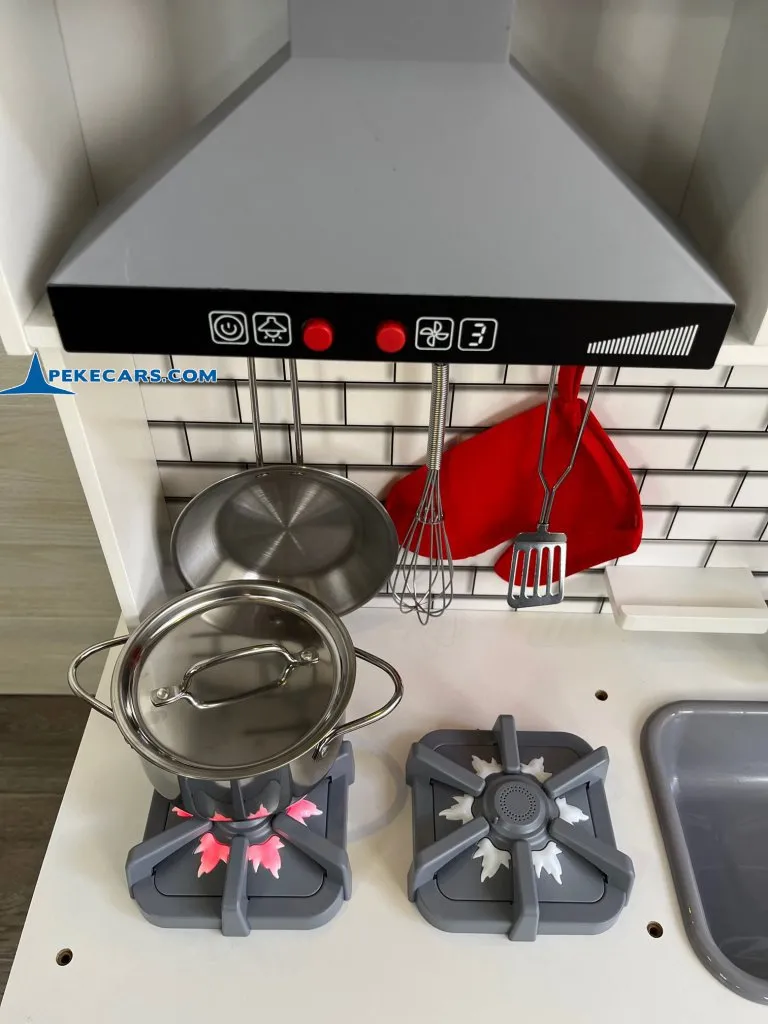 cocina de juguetes grandes blanca accesorios luces