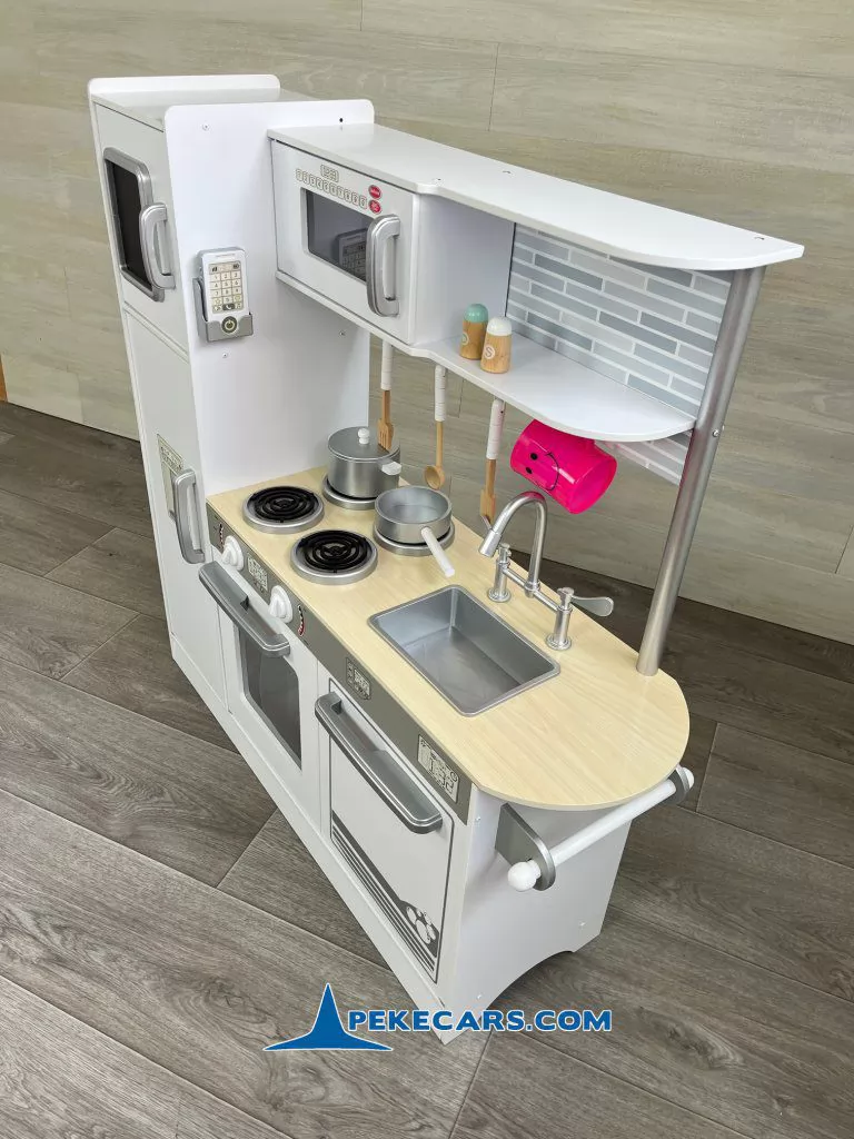 cocina de juguete de madera accesorios blanca