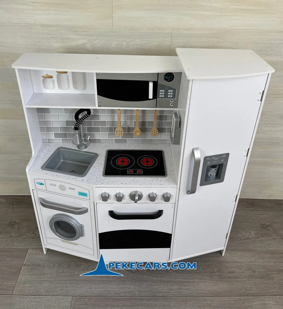 cocina de madera juguete nevera luz blanca