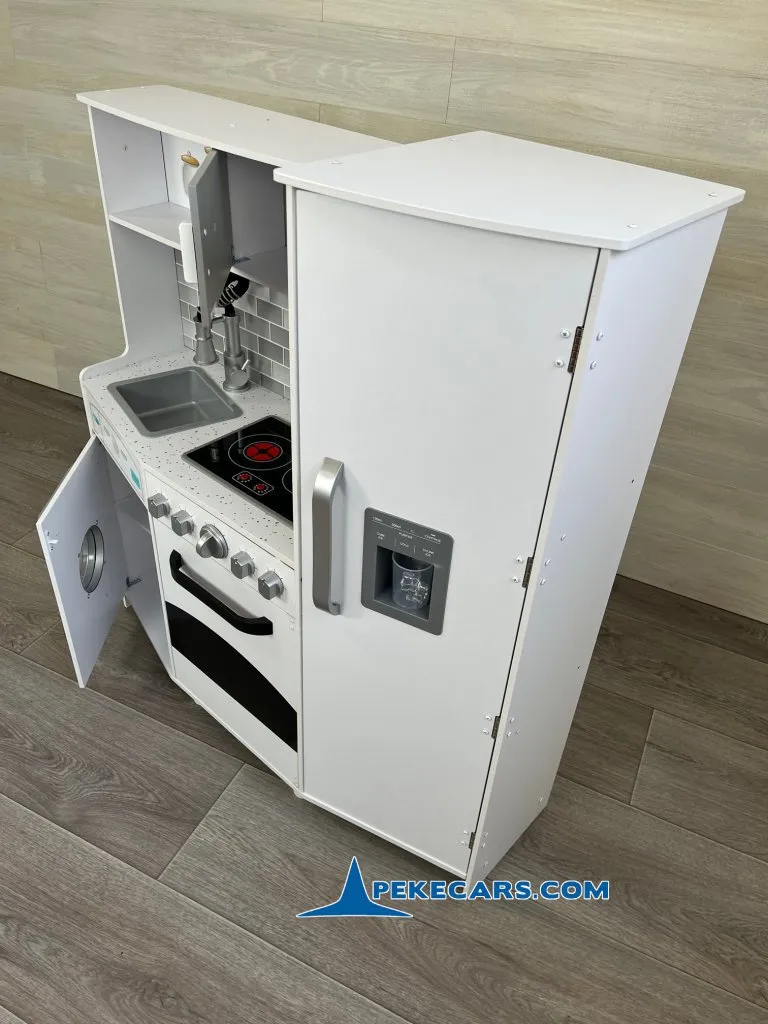 cocina de madera de juguete nevera luz blanca