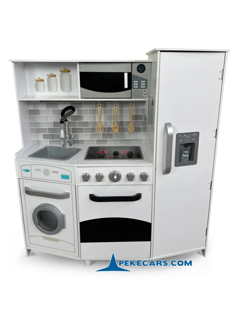 Cocina Infantil de Madera Blanca con luz