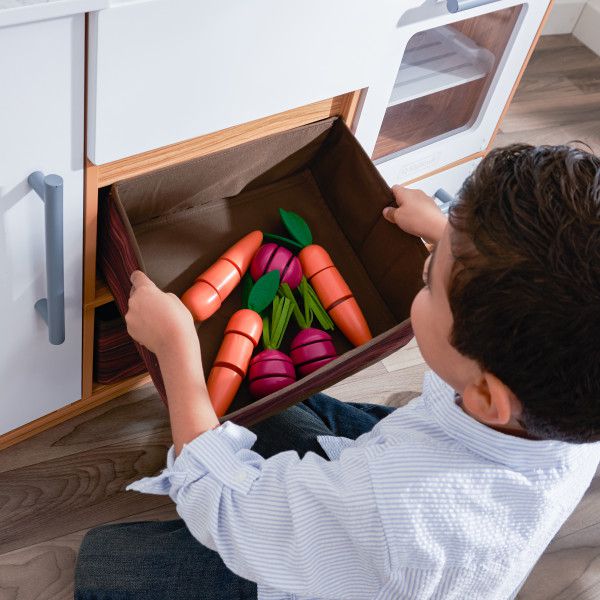 Cocina Farmhouse de Kidkraft 53444 - cajon tela