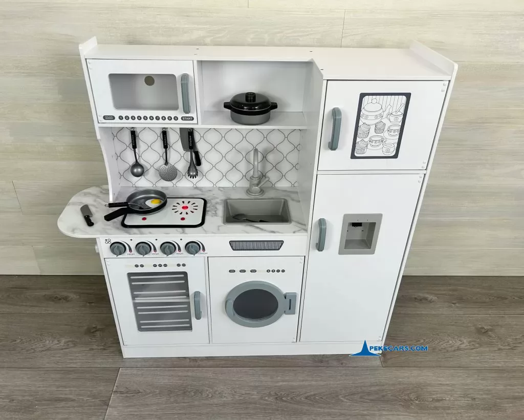 cocina de juguete nevera microondas blanca