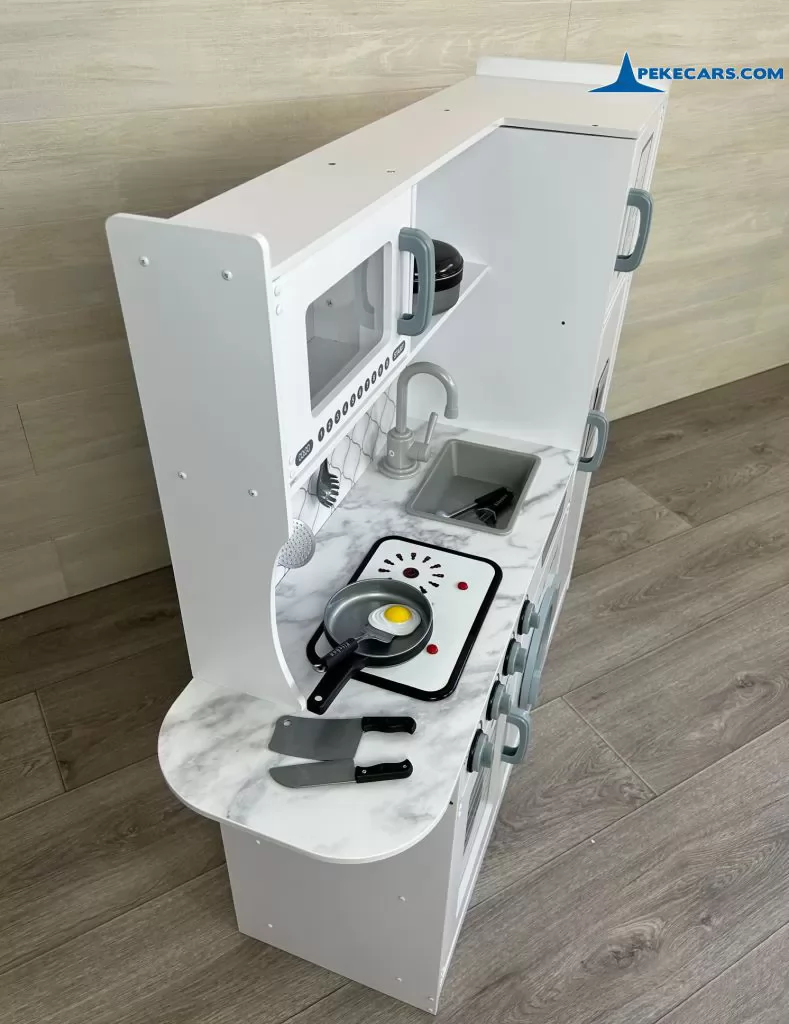 cocina de juguete nevera microondas blanca