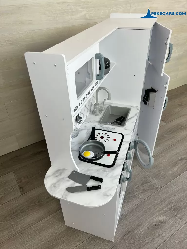 cocina de juguete nevera microondas blanca