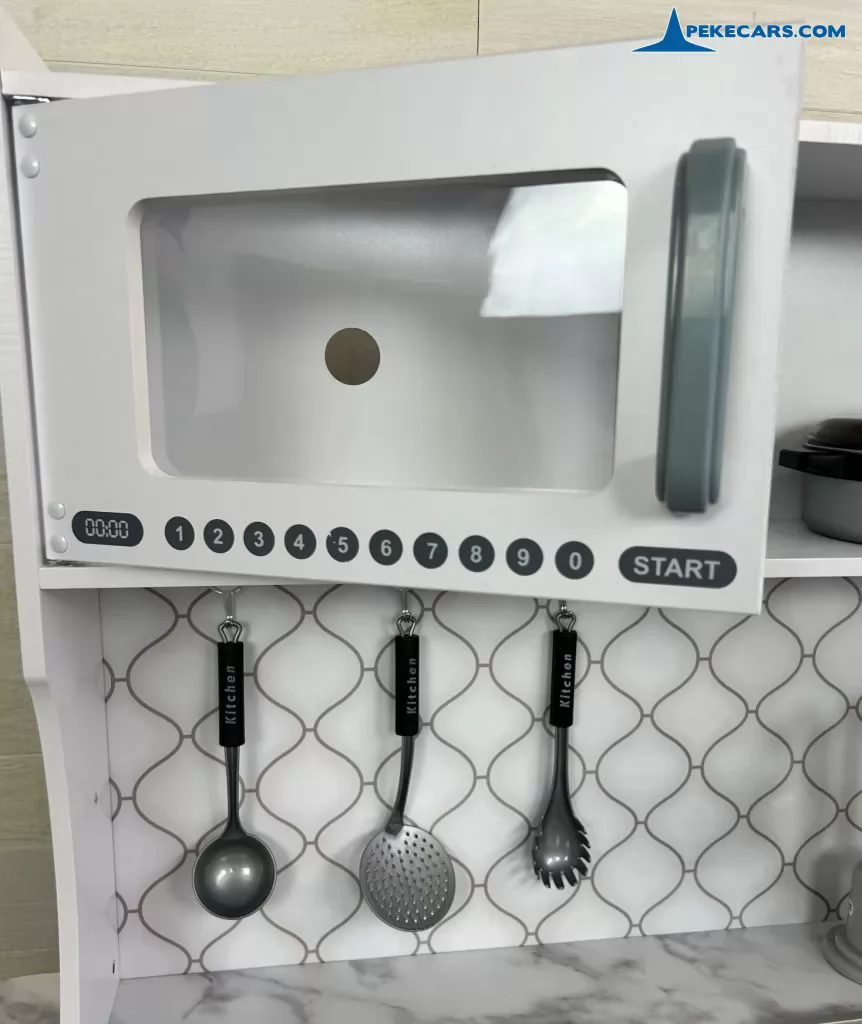 cocina de juguete nevera microondas blanca