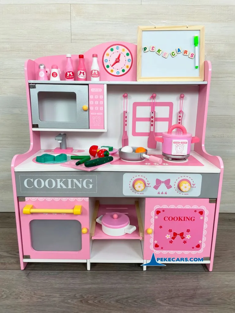 cocina de juguete rosa vista frontal