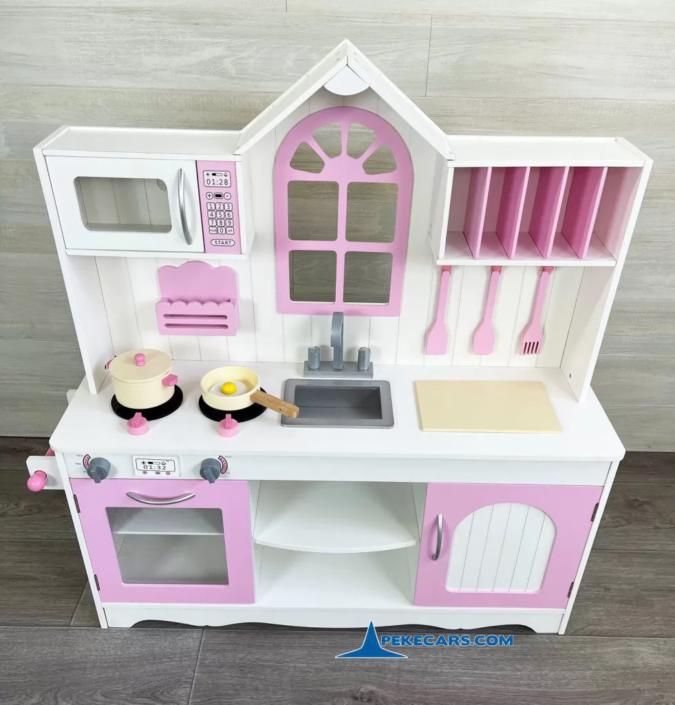 cocina de juguete grande blanco rosa