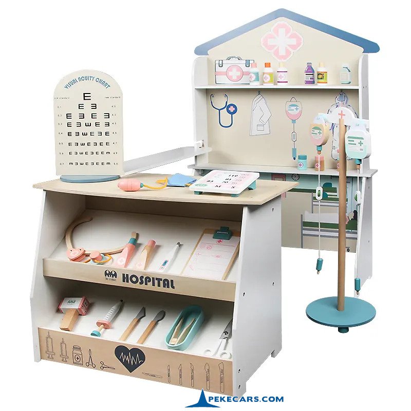 PEKECARS Hospital de Madera Infantil con Accesorios