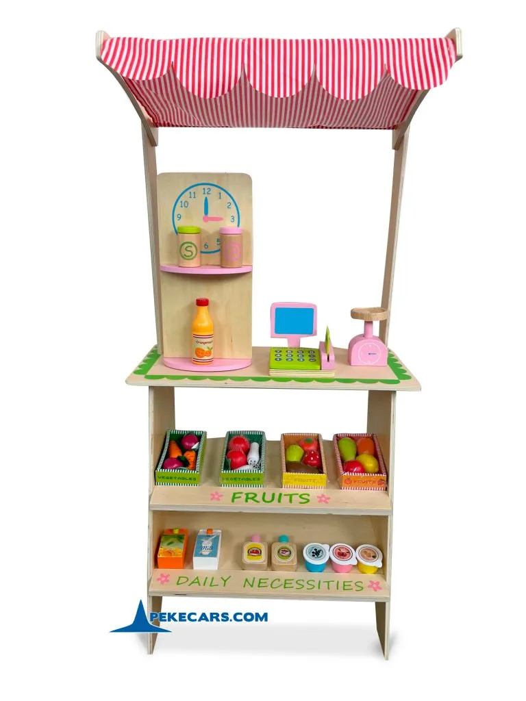 PEKECARS Supermercado de Madera Infantil con Accesorios
