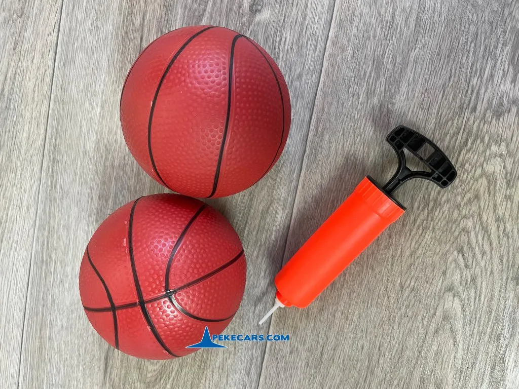 Juego electronico baloncesto pelotas e hinchador