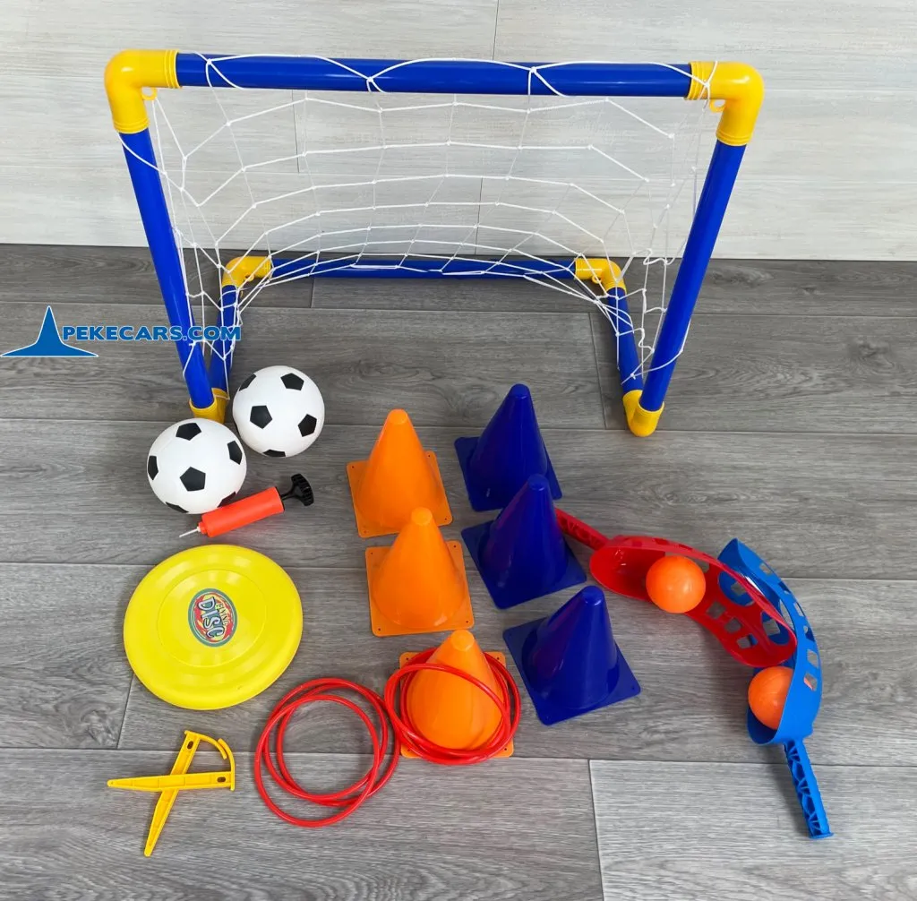 Set de Deporte 4 en 1: Aros, Frisbee, Lacrosse y Futbol vista detalle