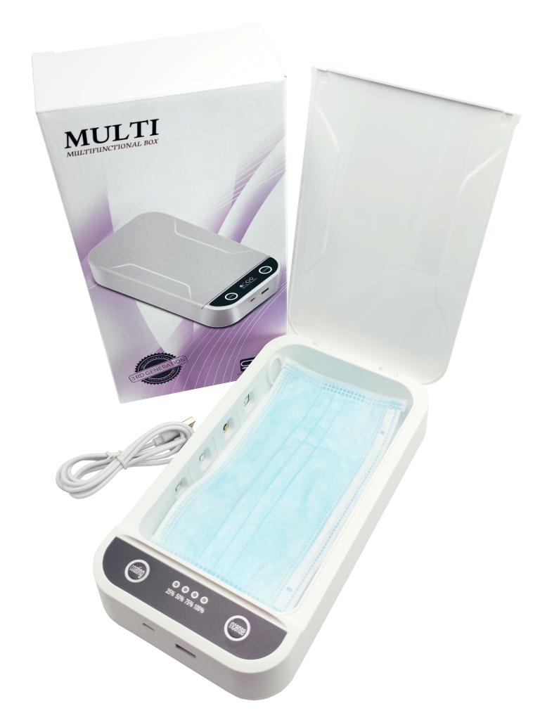 Caja esterilizadora blanca mascarilla