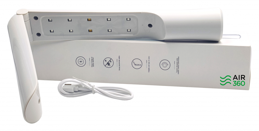 varita desinfección air360 con la caja