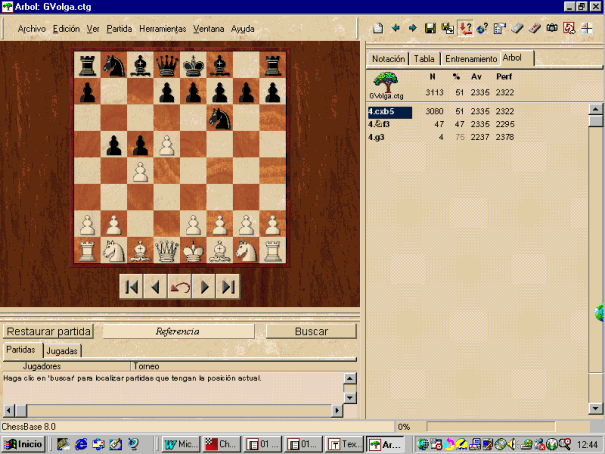 Inforchess Magazine Número 1: Imagen del Powebook sobre el Gambito Volga.