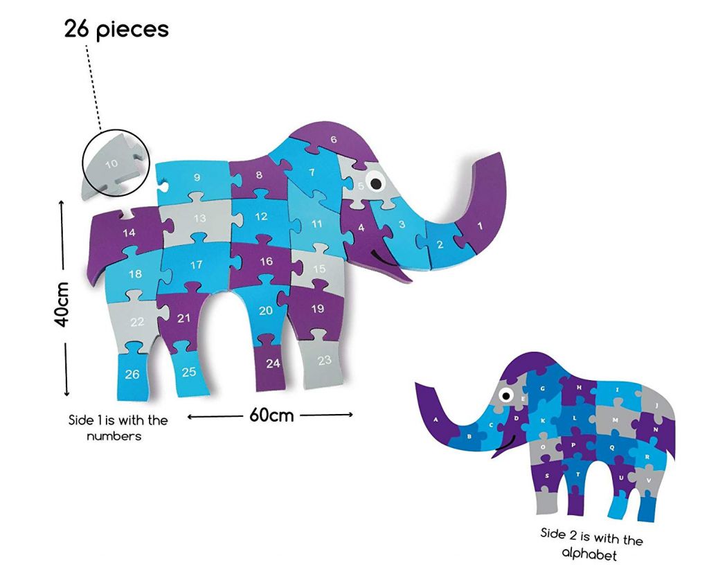Puzzle elefante - medidas