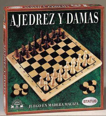 Ajedrez y damas de madera