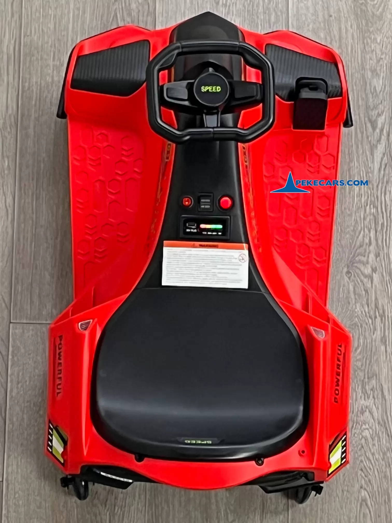 Drift Kart de derrapes GO-SPEED 24V rojo vista cenital