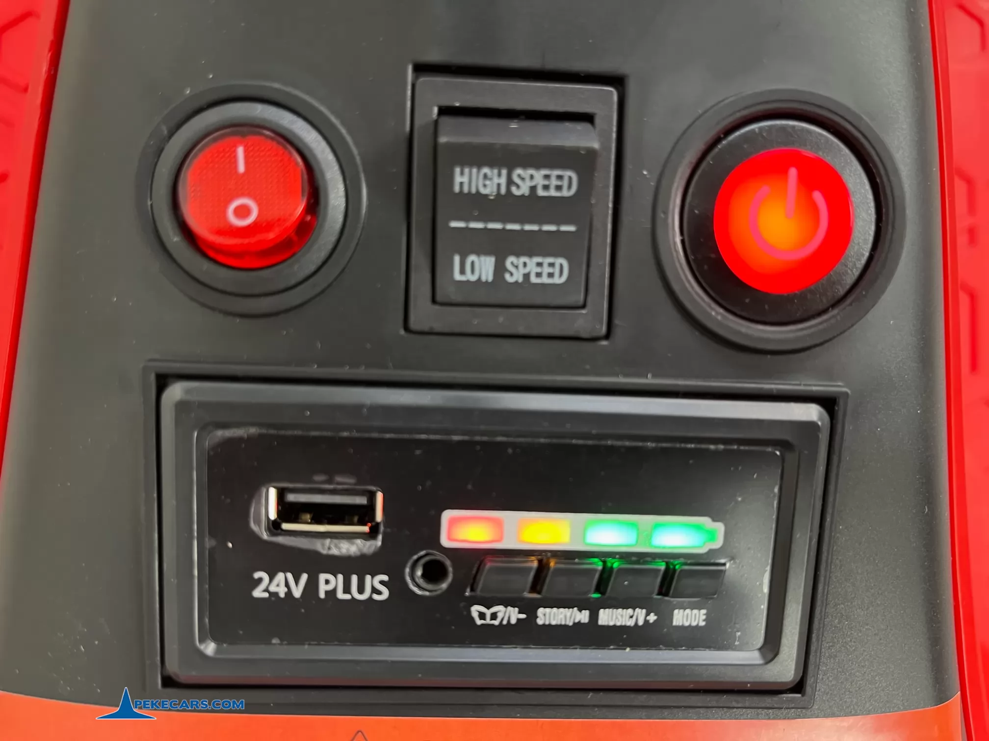 Drift Kart de derrapes GO-SPEED 24V rojo panel de control