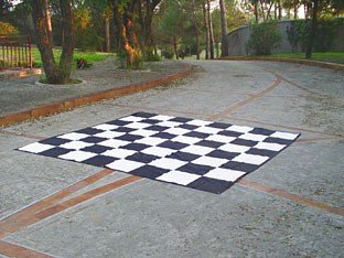 TABLERO DE LONA PARA PIEZAS DE AJEDREZ JARDÍN
