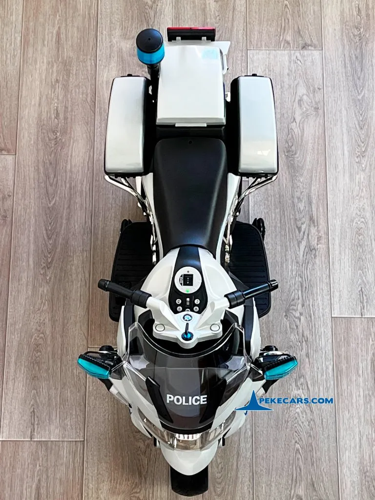 Moto de policia BMW R1200 vista arriba