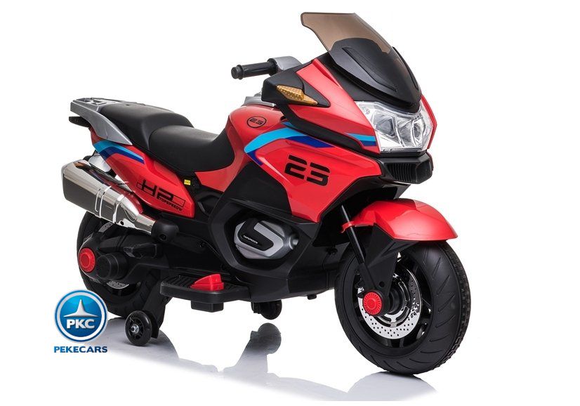 Moto eléctrica BMW Style 12V R1200 roja tubo escape
