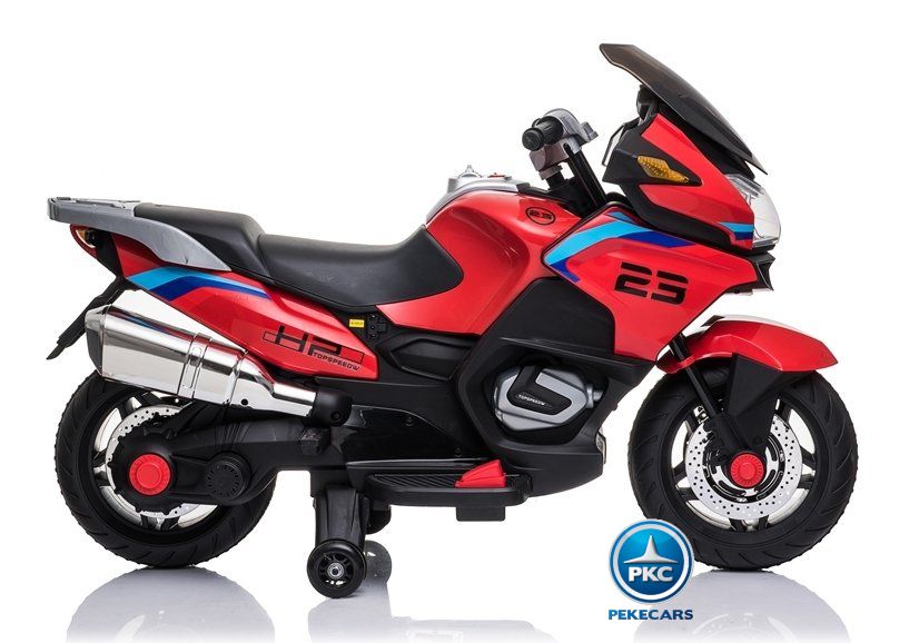 Moto eléctrica BMW Style 12V R1200 roja lateral inverso