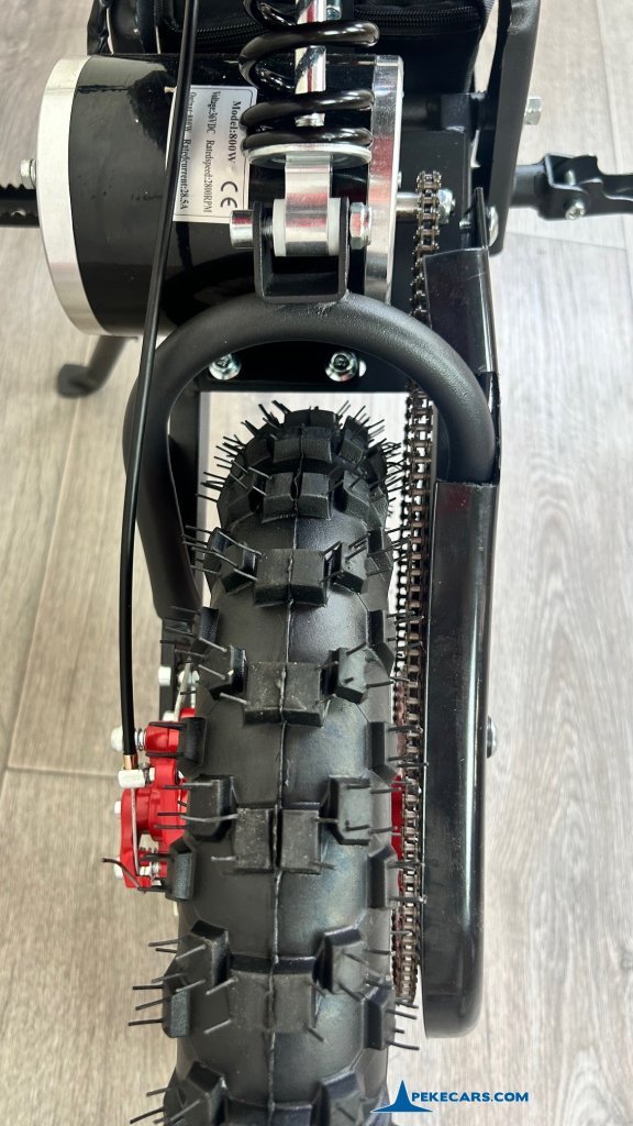 Moto electrica para niños Dirk 36V 800W Roja amortiguador