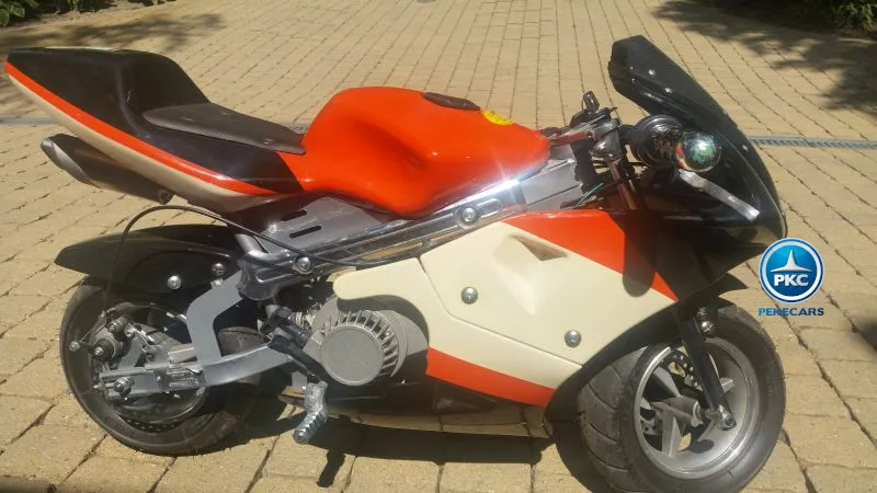 Moto ducati style naranja y blanca 36v