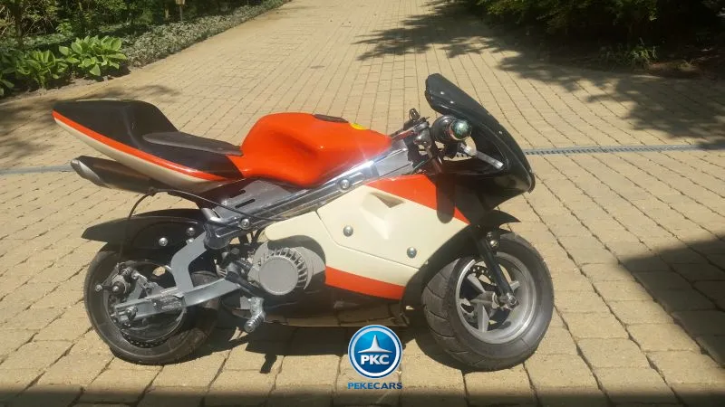 Moto ducati style naranja y blanca 36v