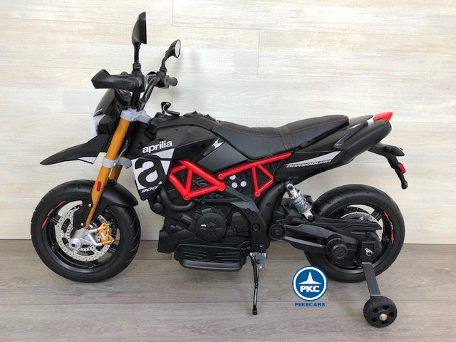 Moto aprilia dorsoduro 12v negra lateral