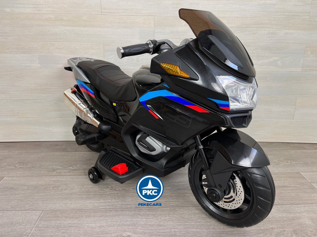 Moto eléctrica para niños BMW Style Negra perspectiva