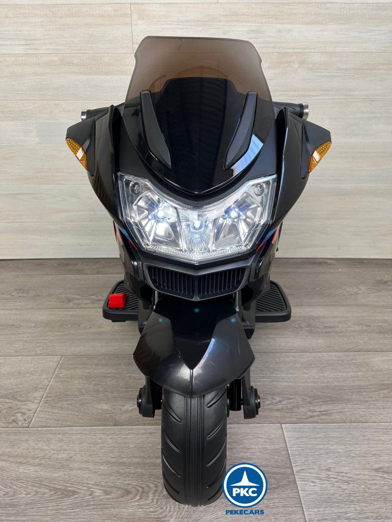 Moto eléctrica para niños BMW Style Negra frontal