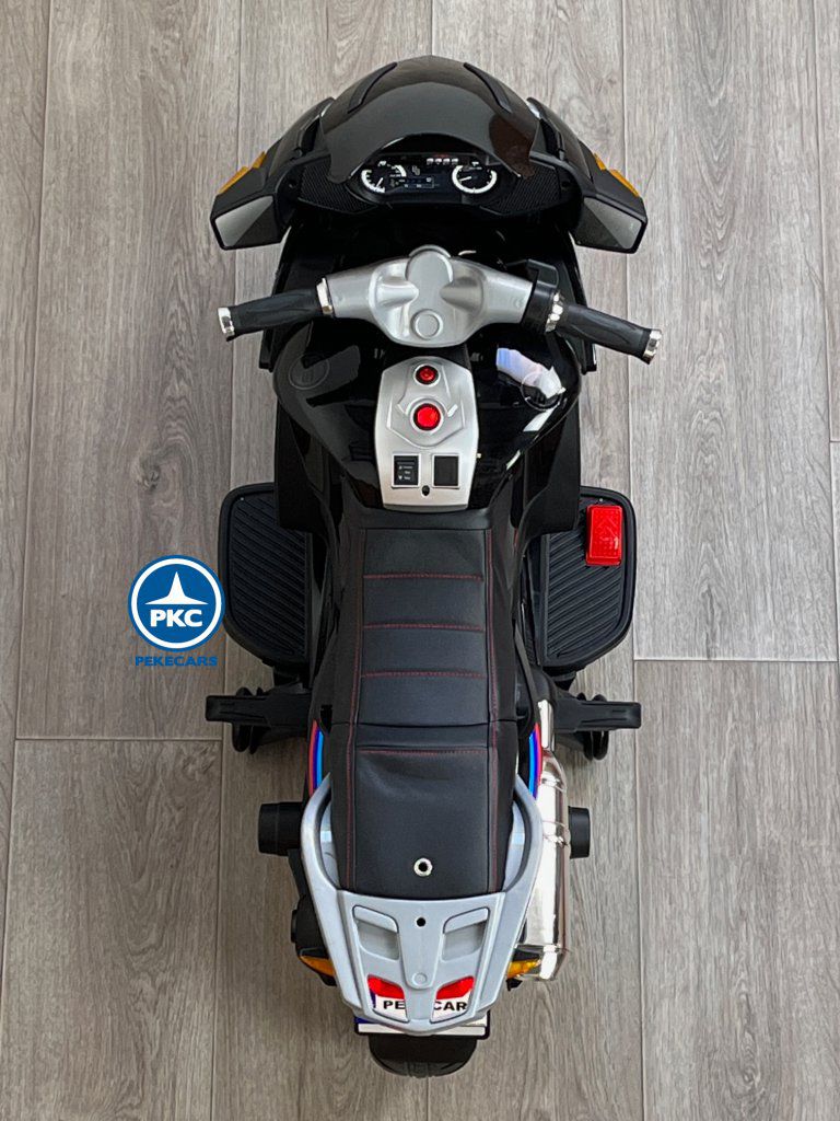 Moto eléctrica para niños BMW Style Negra vista aerea