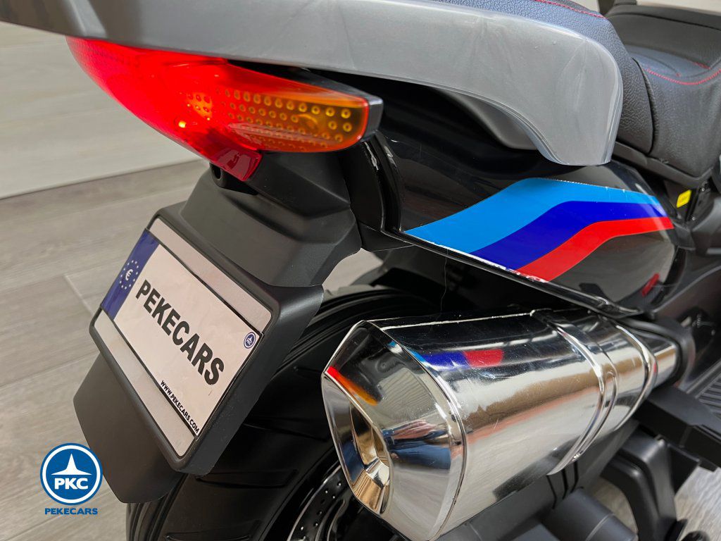 Moto eléctrica para niños BMW Style Negra matricula