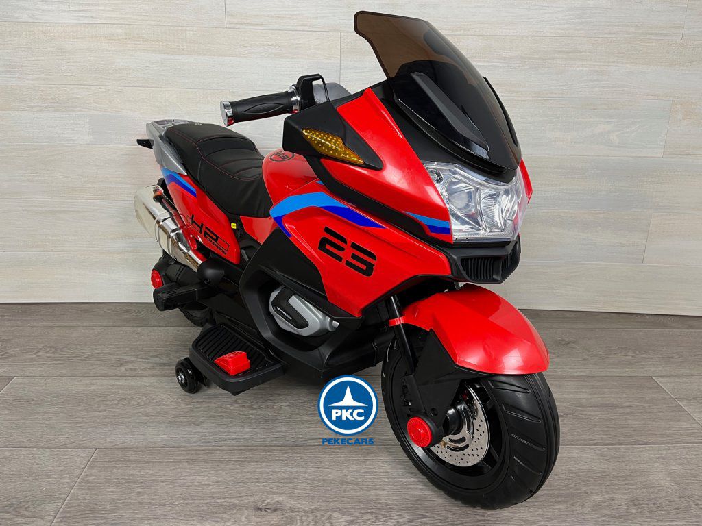 Moto eléctrica para niños BMW Style 12V R1200 roja perspectiva